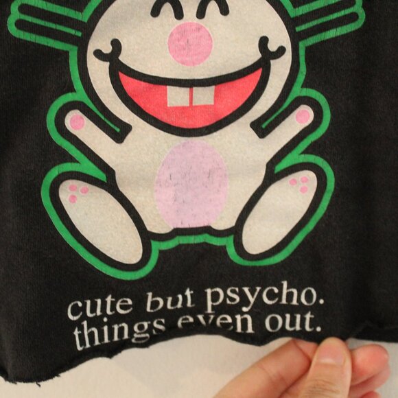 Y2K Cute but Psycho Bunny Cut Off Crop - Picture 2 of 5